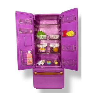 Our Generation Gourmet Kitchen Purple Refrigerator Playset for 18” Dolls